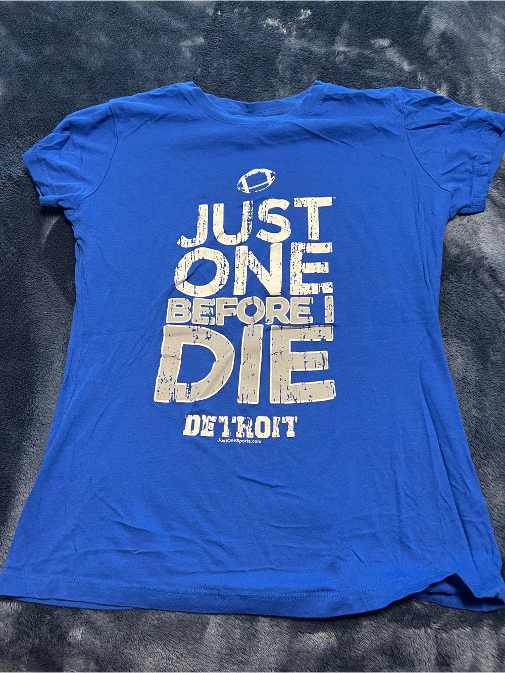 Blue women’s Graphic Tee - "Just One Before I Die"